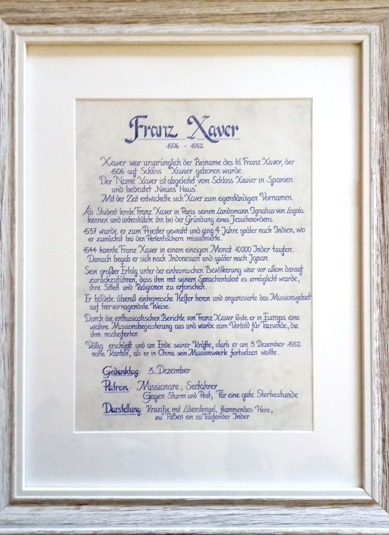 Namensbild Franz Xaver